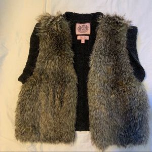 Juicy Couture small grey and fuzzy vest
